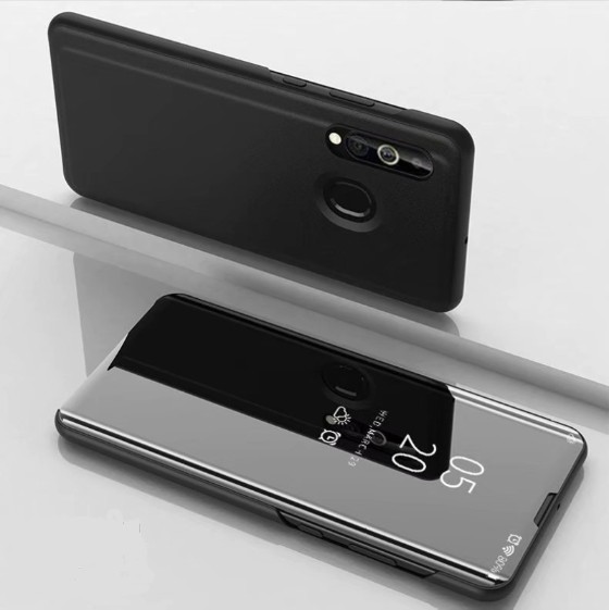 Samsung Galaxy A20s - preklopni etui z zrcalom (črn)