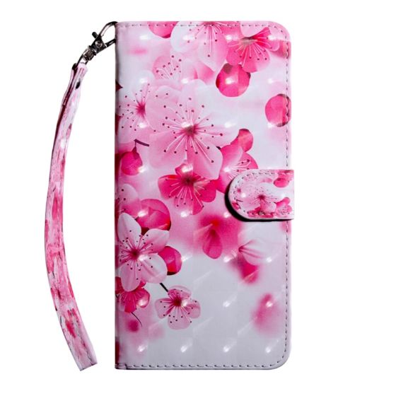 iPhone 12 / 12 Pro - preklopni etui z z rdečimi rožami (rdeče bel)