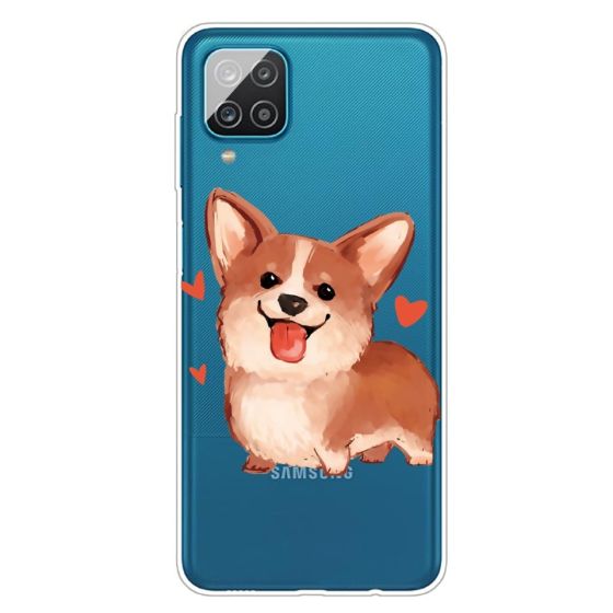 Samsung Galaxy A12 - ovitek soft gel TPU s kužkom Corgi (prosojen)