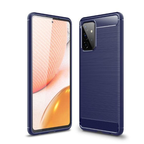 Samsung Galaxy A72 4G / A72 5G - ovitek soft gel TPU Carbon fiber tekstura (moder)