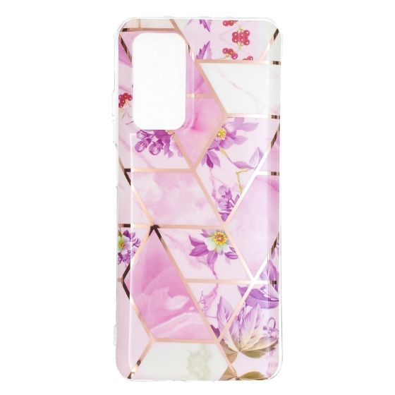 Samsung Galaxy A72 4G / A72 5G - ovitek soft gel TPU z vijoličnimi rožami (večbarven)