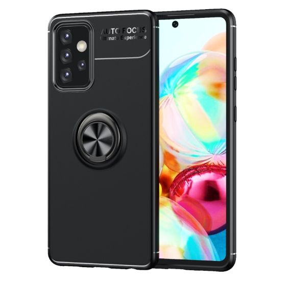 Samsung Galaxy A72 4G / A72 5G - ovitek soft gel TPU z držalom (črn)